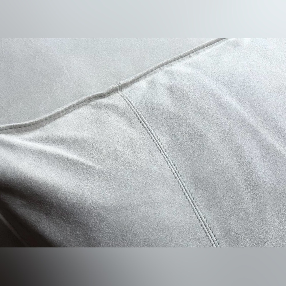 NEW RALPH LAUREN HOME THROW PILLOW SUPPLE GOAT SUEDE LEATHER 15 X 20 LUMBAR BED